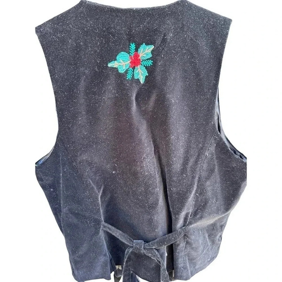 Westbound Petites Women's Black Christmas Cute Snowman Vest Size Petite Small - Picture 2 of 7